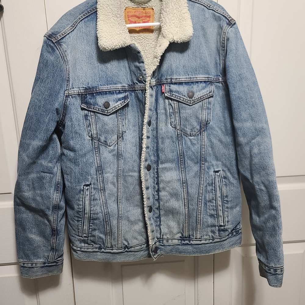 Levi's Blue Denim Sherpa Jacket